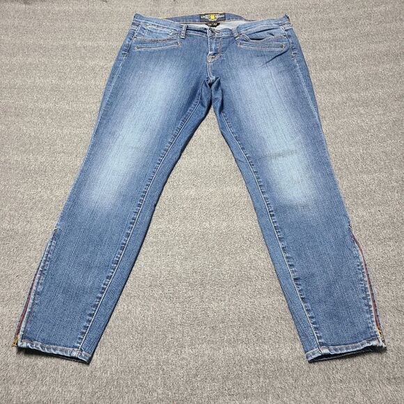 Lucky Brand Jeans Womens 14 Charlie Capri Skinny Ankle Zipper Denim Pants - Picture 1 of 11